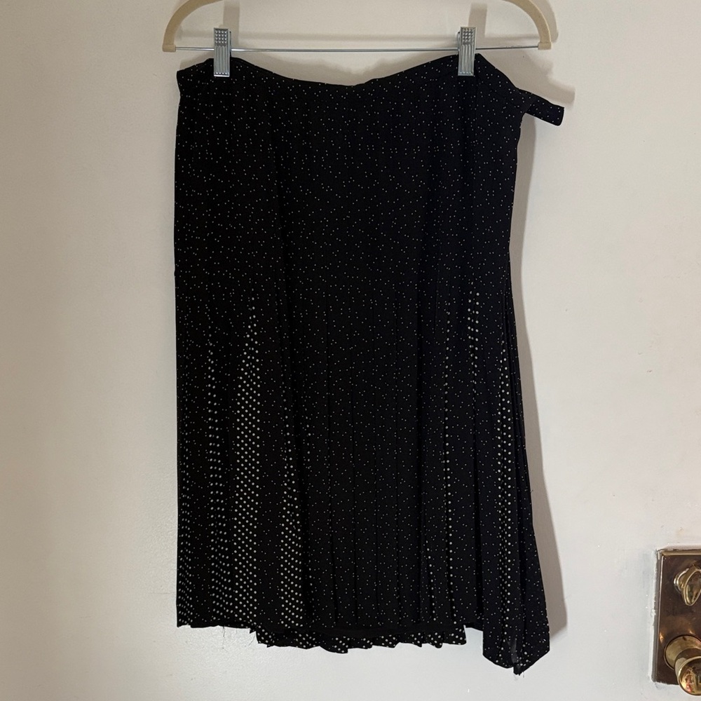 Talbots Elegant Black Polka Dot silk Skirt sz 16p